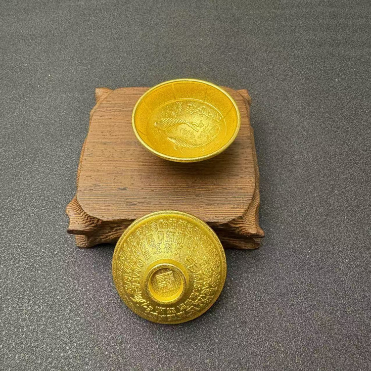 ポケットサイズの小さな金のボウル装飾品合金金のボウル工芸品週間小道具写真小道具|undefined