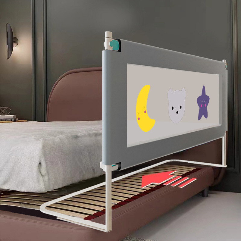 No-Drill Baby Crib Rail Anti-Fall Bedside Children's Bed Guardrail Baby Anti-Fall Bed Barrier, Universal for One or Three Sides