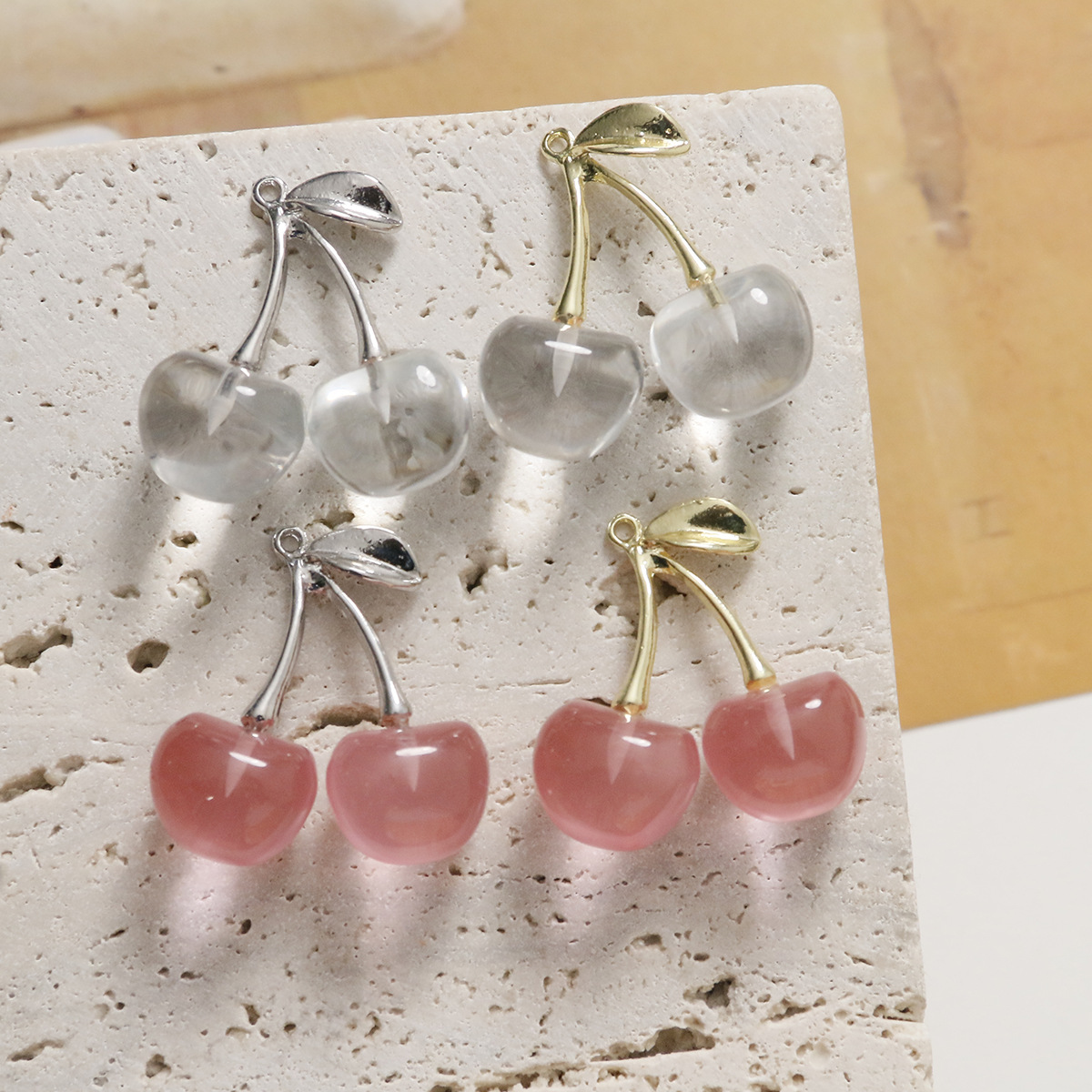 DIY Jewelry Accessories Classification 1 Piece Resin Cherry Pendant