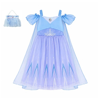 爱莎公主裙女童连衣裙子夏艾莎女王新款短袖裙子生日礼服现货