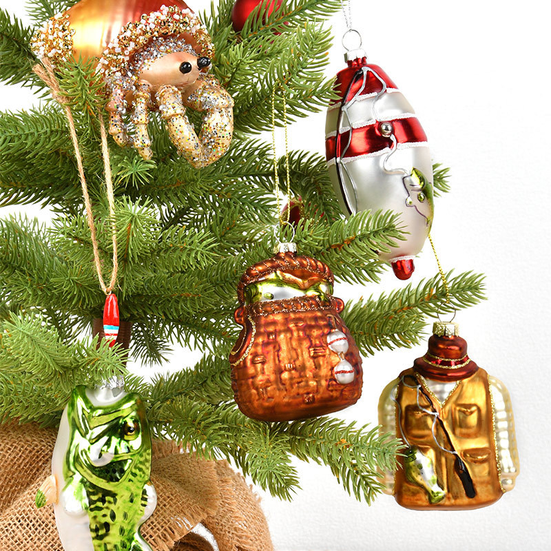 クリスマス装飾ガラス塗装釣りシリーズクリエイティブペンダントクリスマスツリー装飾ホームシーンアレンジメントペンダント|undefined