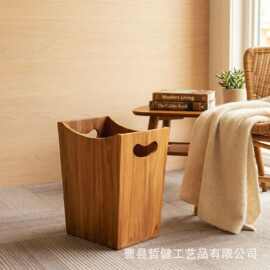 木制垃圾桶家用浴室装饰厨房收纳桶办公室纸篓桶玩具收纳筐