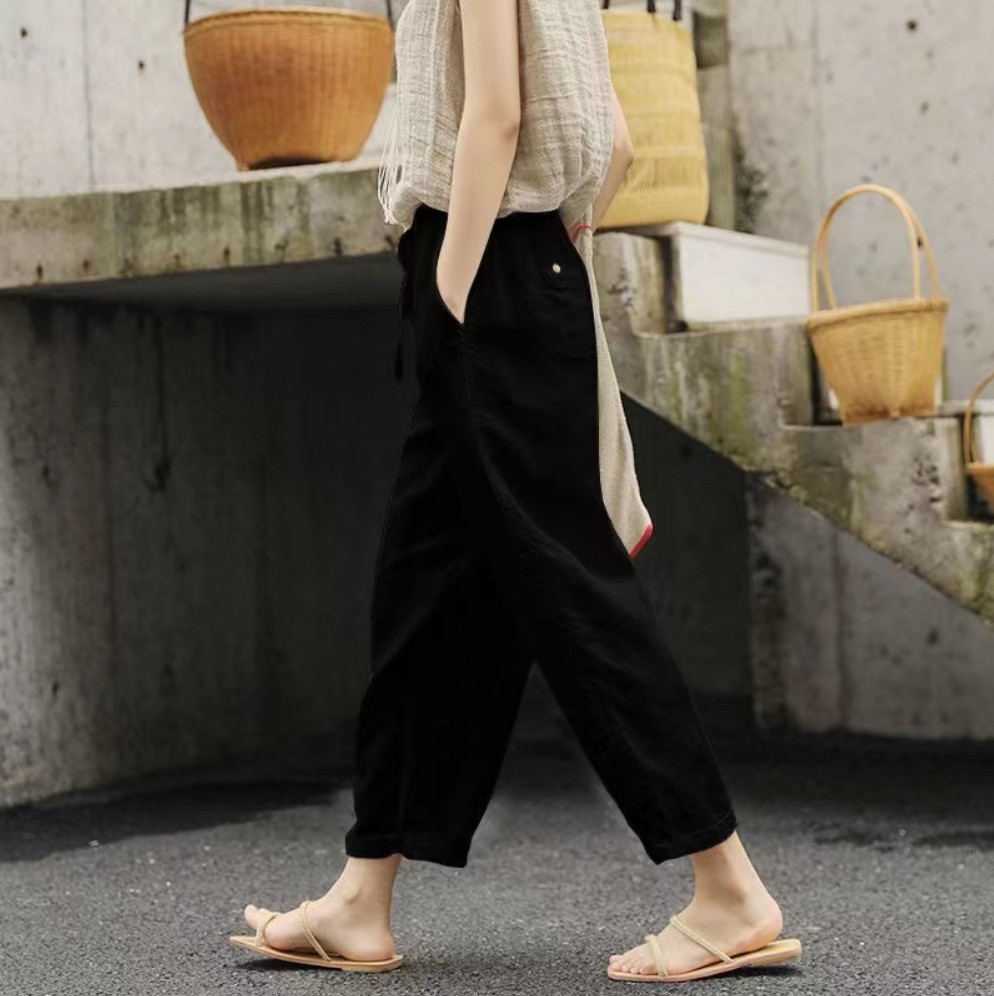 Women's Street Casual Solid Color Ankle-length Pocket Casual Pants Harem Pants display picture 2
