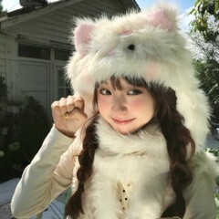耳朵保暖甜美卡通帽子围巾两件套新款加厚休闲可爱冬季毛绒护耳帽