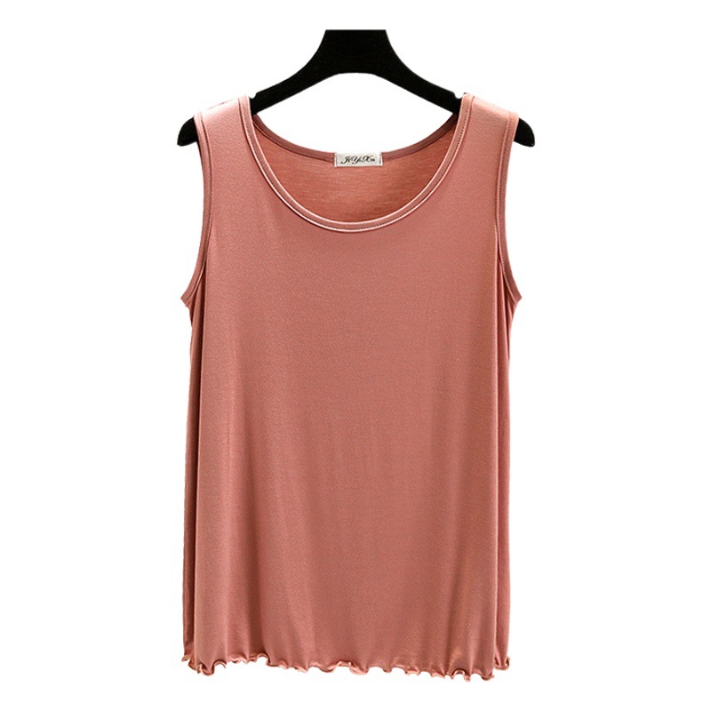 Chaleco modal de verano de las mujeres más el tamaño Delgado interior sin mangas pequeña correa floja que adelgaza la camisa de fondo top a juego