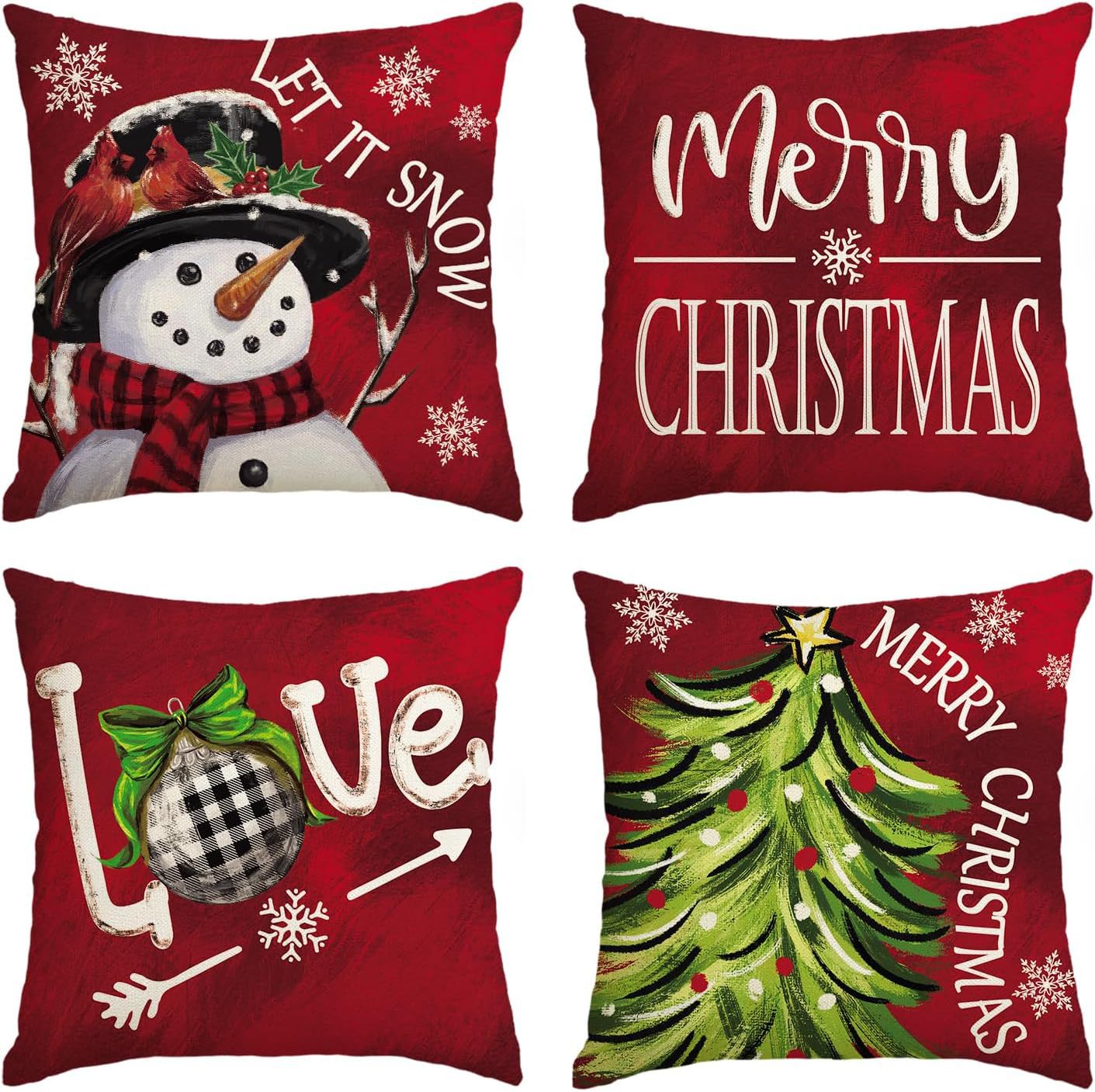 Transfronterizo Amazon temu Hot Sale Navidad invierno copo de nieve impresión lino almohada funda almohada sofá cojín