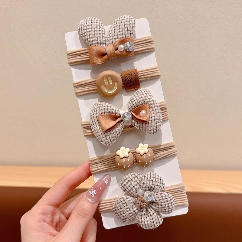 Papá Noel correa de goma para niños navideños vestido de cabello jardín de infantes bebé anillo de cabello de Navidad atmósfera accesorios