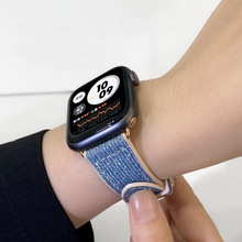 适用苹果手表硅胶表带 iwatch 8新款时尚女款ins风渐变手表带批发