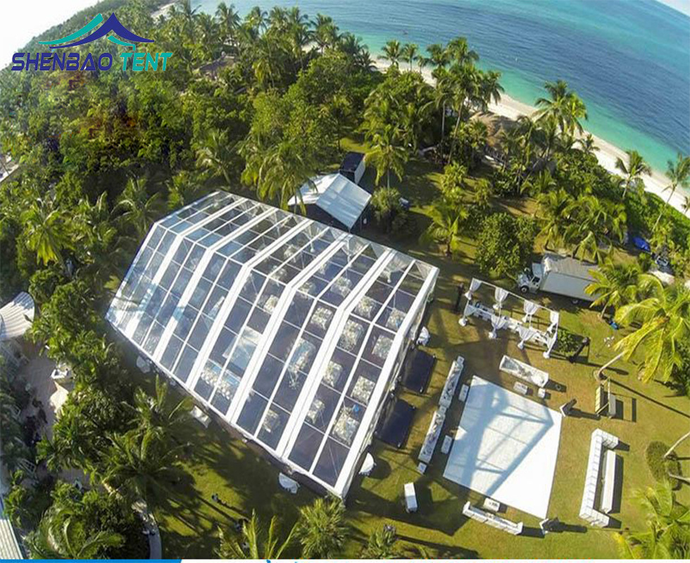 全透明PVC户外宴会活动帐篷 透光性好的全透明PVC婚礼篷房
