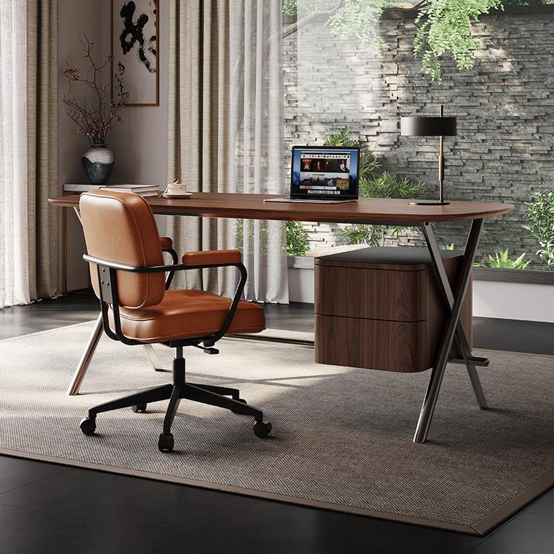 Italian-style light luxury solid wood desk for home use, minimalist solid wood computer office desk, designer artistic reception desk Italian-style light luxury solid wood desk for home use, minimalist solid wood computer office desk, designer artistic reception desk