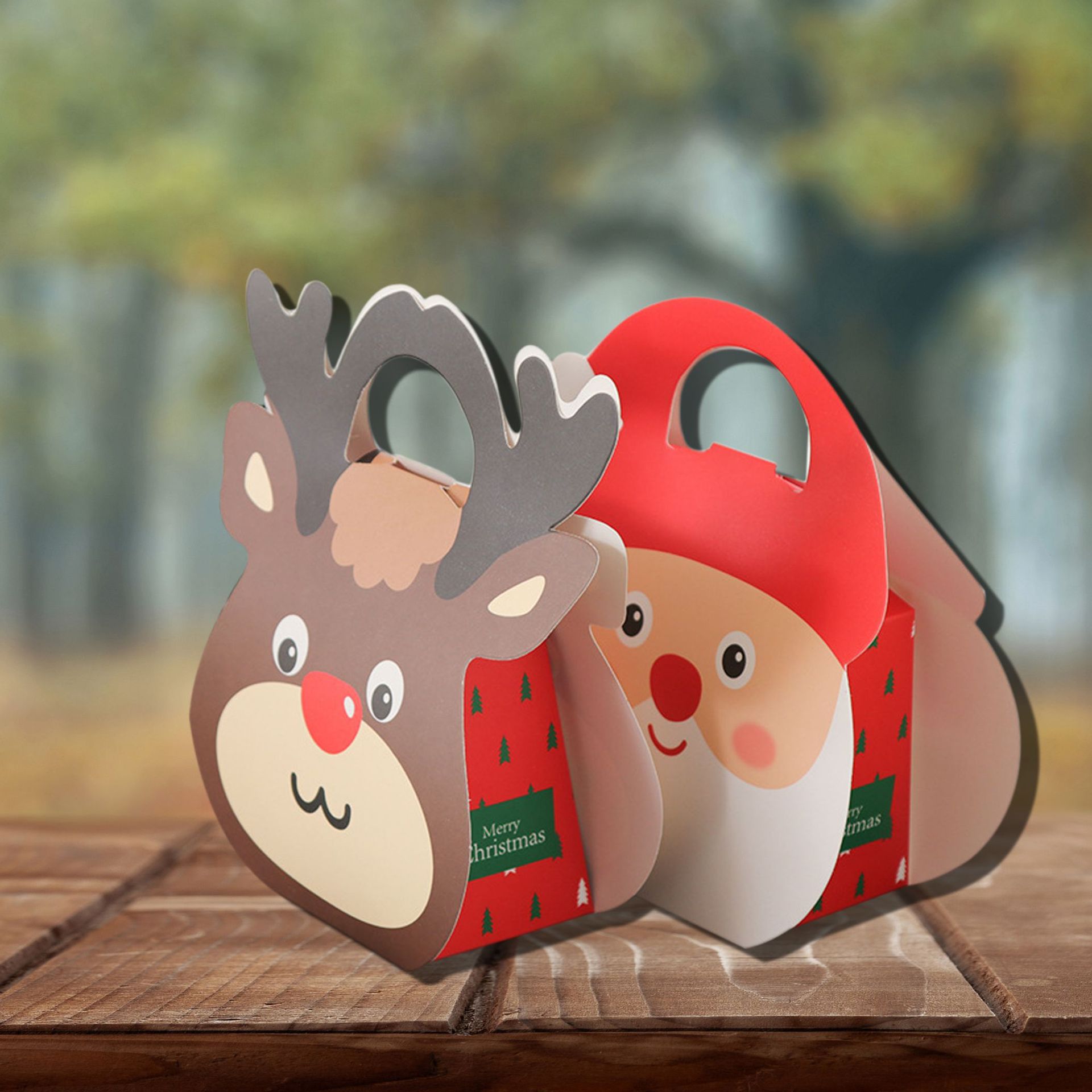 Transfronterizos lindos portátiles caja de regalo de embalaje de Navidad caramelo de alce al por mayor caja de regalo de dibujos animados embalaje creativo de papel