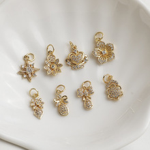 14K����ɫ�ʯ����ˮ�ε������ǻ���ˮ���朒��diy�Ʒ���