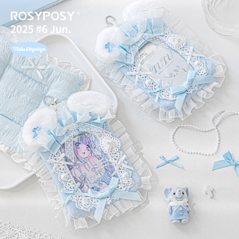 ROSYPOSY柔设花边蕾丝卡套毛绒小卡花嫁纱追星狗学生校园卡公交|undefined