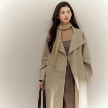 贰羊设计【紫芙】知识分子风紫色高级感风衣外套女秋炒色极简大衣