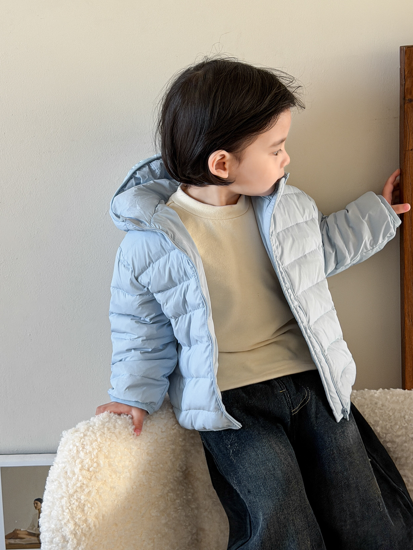 Ingke ropa infantil chaqueta de plumón para niños ropa de invierno 2025 joven maestro 90 blanco chaqueta de ropa para niños ropa de bebé