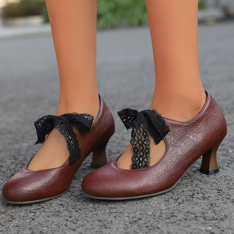 25 Bow Mary Jane Women's Shoes Spring and Autumn Round Toe French Patent Leather Chunky Heel Mid-Heel Hollow Dress High Heels 25 Bow Mary Jane Women's Shoes Spring and Autumn Round Toe French Patent Leather Chunky Heel Mid-Heel Hollow Dress High Heels