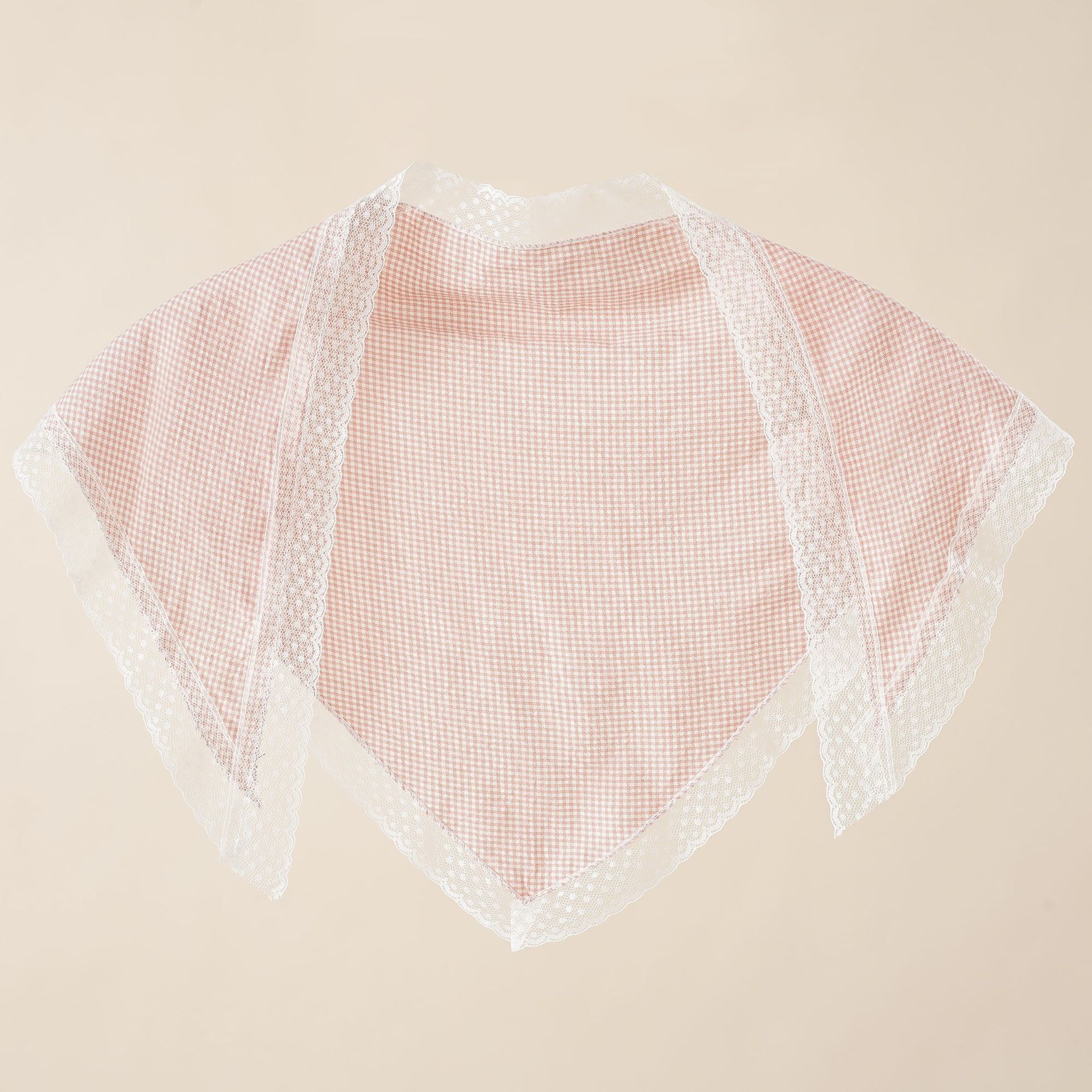 Pañuelo de triángulo de borde de encaje para niños verano estilo coreano ins bufanda decorativa de moda algodón y lino primavera y otoño Mori bufanda chal