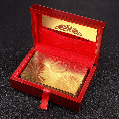 Gold foil playing card wooden box retro wooden box jewelry wooden box spray paint gift box boyfriend gift box collection box