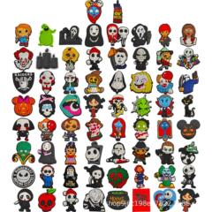 萬聖節系列洞洞鞋配件PVC鞋花鞋扣手環帶diy鞋服配飾配件批發