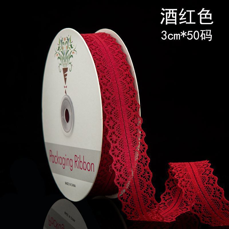 3cm cinta de encaje Ropa Accesorios de boda ramo de flores regalo arco cinta embalaje para hornear
