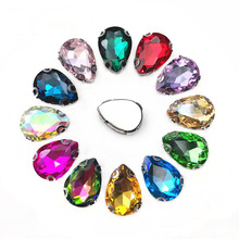 水滴爪钻D型防勾线玻璃手缝爪钻DIY婚纱服饰鞋子饰品配件