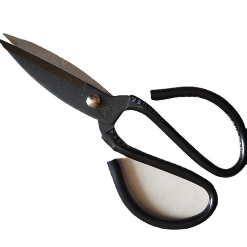 Industrial iron scissors, civilian scissors, kitchen knife king, black plastic handle carbon steel, stainless kitchen pointed scissors