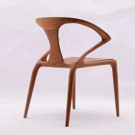 北欧黑胡桃木全实木餐椅餐厅椅子书桌椅靠背扶手剑椅北欧风