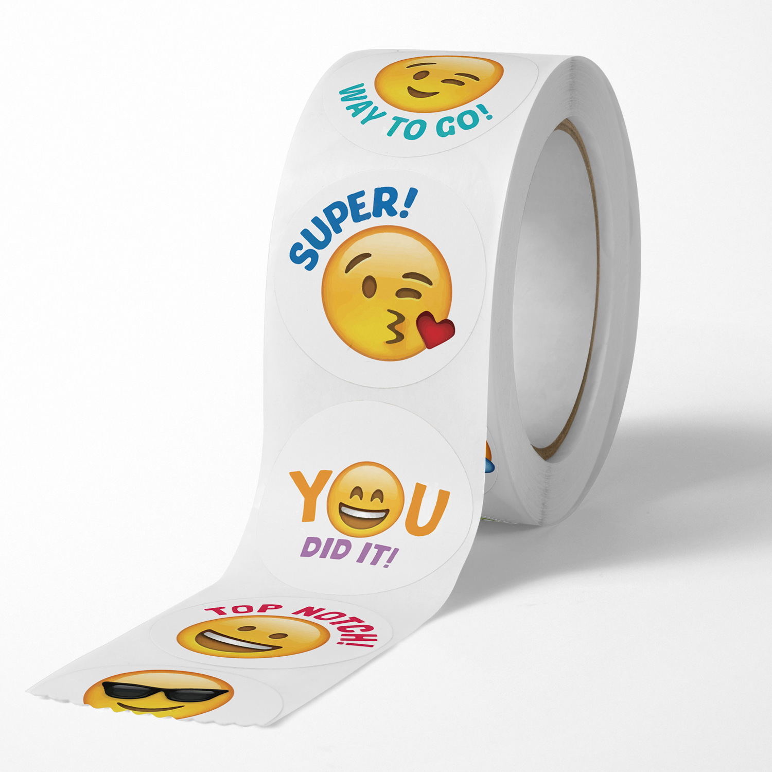 Amazon 8 tipos de emoticon juguetes sonrientes pegatinas etiquetas de recompensa para maestros y niños pegatinas de sellado 500 pcs / rollo