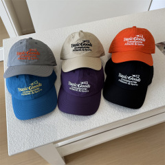 韓国版アルファベット刺繍速乾野球帽女性春夏旅行日よけファッションソフトトップファッション薄手アヒル舌帽子