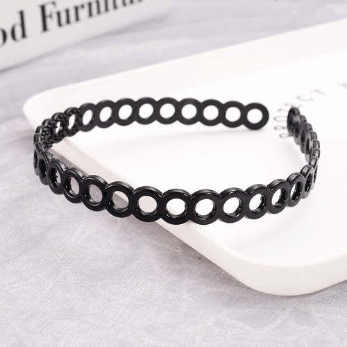 Simple black face wash non-slip toothed hairband bangs hair press headband ladies adult hairpin plastic hairpin headwear