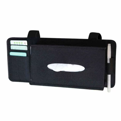 Car felt tissue box car decoration ceiling sun visor tissue box car paper box (Car tissue box/set) - black