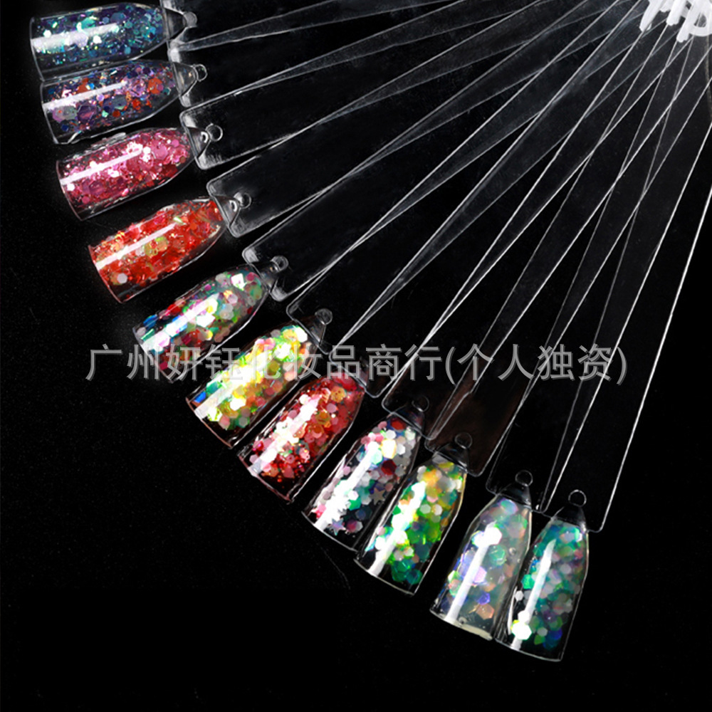 Tarjeta de color de ventilador de uñas 50 color placa de esmalte de uñas especial práctica placa de exhibición de color de uñas fábrica al por mayor