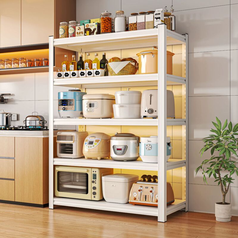 White Kitchen Storage Rack Dust-Proof Floor-Standing Steel Storage Rack Microwave Oven Storage Room Multi-Functional Household Storage Rack White Kitchen Storage Rack Dust-Proof Floor-Standing Steel Storage Rack Microwave Oven Storage Room Multi-Functional Household Storage Rack