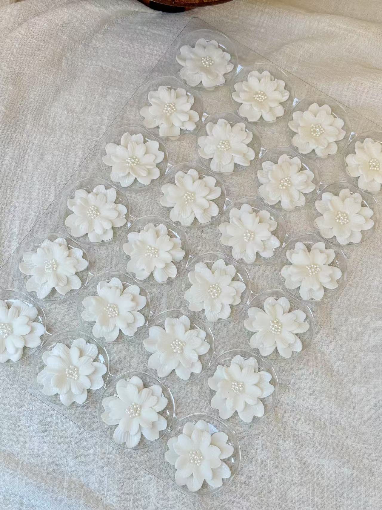 흰색 이중층 예술 꽃 48 꽃/상자