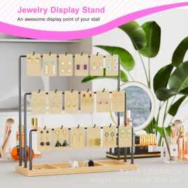 木质耳环展示架商店柜台饰品展示架梳妆台饰品收纳架钥匙耳环收纳
