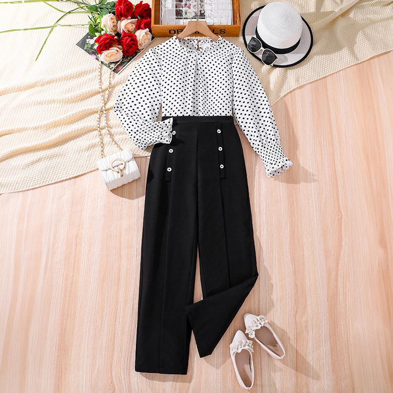 Mädchen Langarmshirt Und Weite Hose Set Für Den Herbst Mädchen_voghion.com