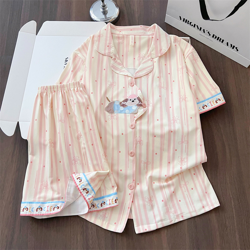 Pajamas for Women, Short-Sleeved Shorts, Super Comfortable Cloud-Like Cotton, Cute Cartoon, Sweet, Loose Fit, Fresh and Soft, Summer Style Pajamas for Women, Short-Sleeved Shorts, Super Comfortable Cloud-Like Cotton, Cute Cartoon, Sweet, Loose Fit, Fresh and Soft, Summer Style