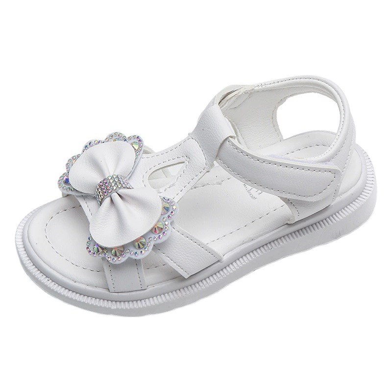 Детские сандалии для девочек лето 2025, сандалии принцессы для школьниц, мягкая подошва, для маленьких и средних девочек, на липучке, ультралегкие, модные