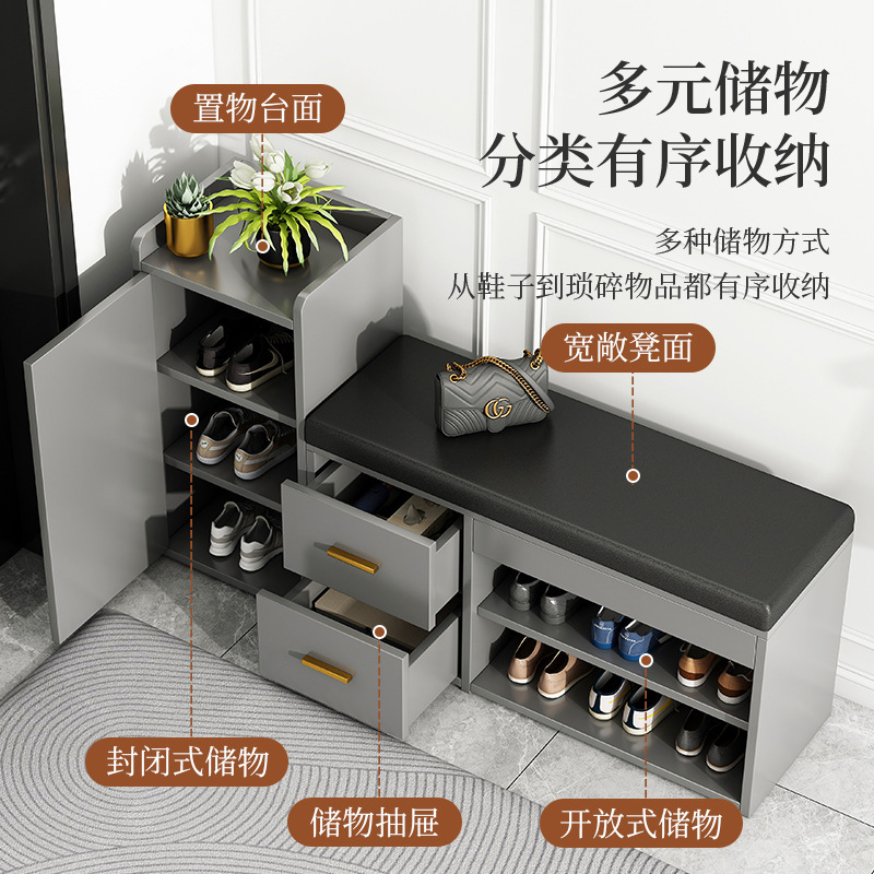 Entryway Bench, Home Use, Sofa Bench, Seat-in Style, Integrated Entryway Shoe Rack and Storage Bench, Long Bench for Putting on Shoes