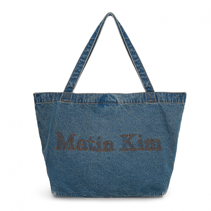 Korean designer brand denim bag, large-capacity versatile tote bag, embroidered shoulder handbag, crossbody bag