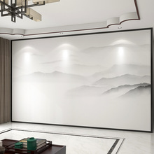 壁布3D现代中式山水电视背景墙壁纸客厅装饰墙纸影视墙布通往