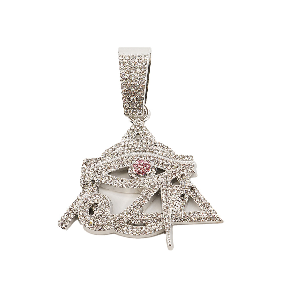 Nuevo colgante de diamantes de imitación de aleación Horus Eye con collar de giro de 5MM joyería de hip-hop para hombres al por mayor