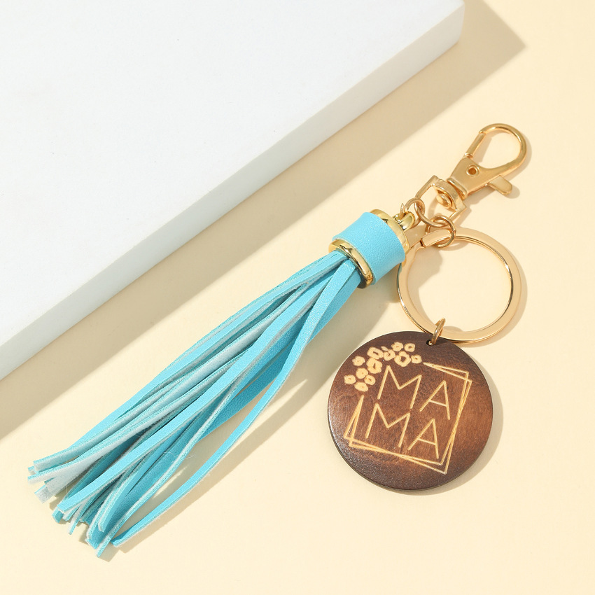 Simple Style Style 1 Piece Simple Style Letter Pu Leather Metal Tassel Keychain