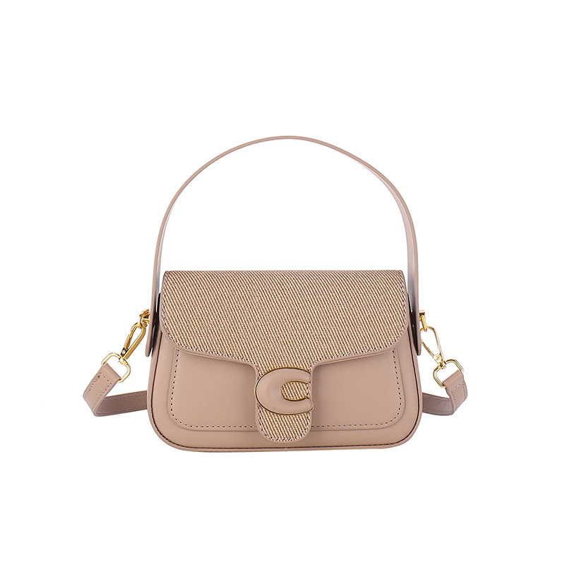 Bolsos de hombro empalmados en primavera, bolsos cuadrados de color de choque, bolsos de silla de montar de moda de nicho francés, bolsos de ocio