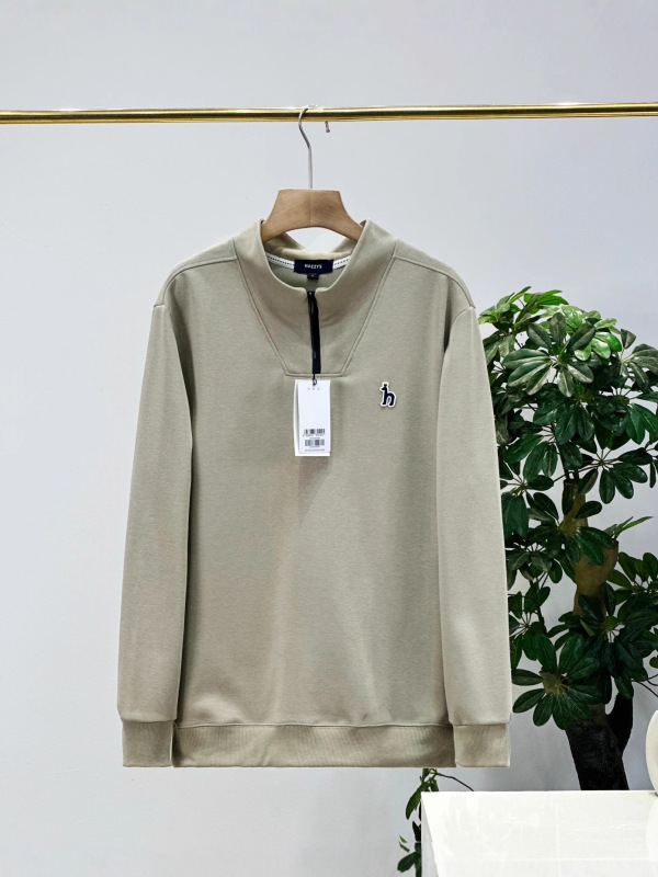 Hazzys/哈吉斯25秋季新款男士半拉链立领华棉卫衣一件代发|undefined