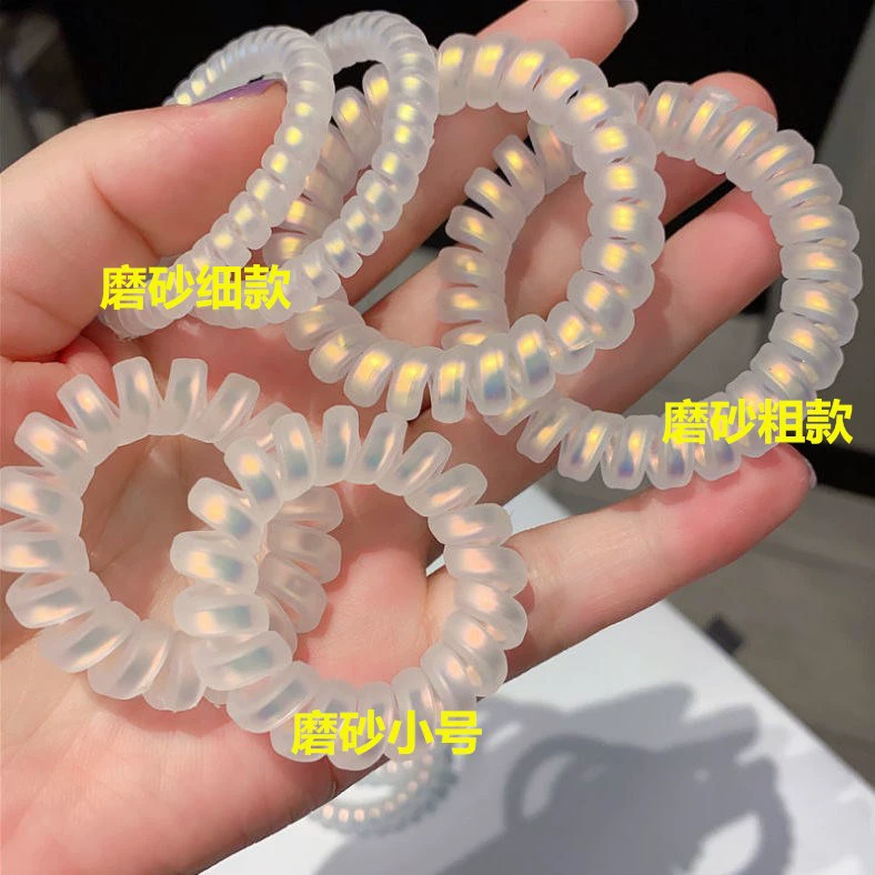 Проволока для волос Telephone Coil Hair Rope (П ponytail) — матовая и прозрачная, корейский простой элегантный, ассорти цветов