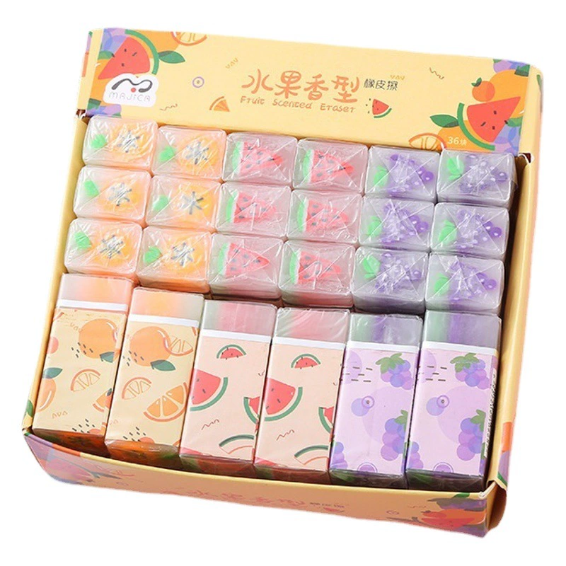 Милый креативный мультяшный ластик с ароматом фруктового желе и менее крошки, школьные принадлежности, канцелярские принадлежности, подарочный ластик