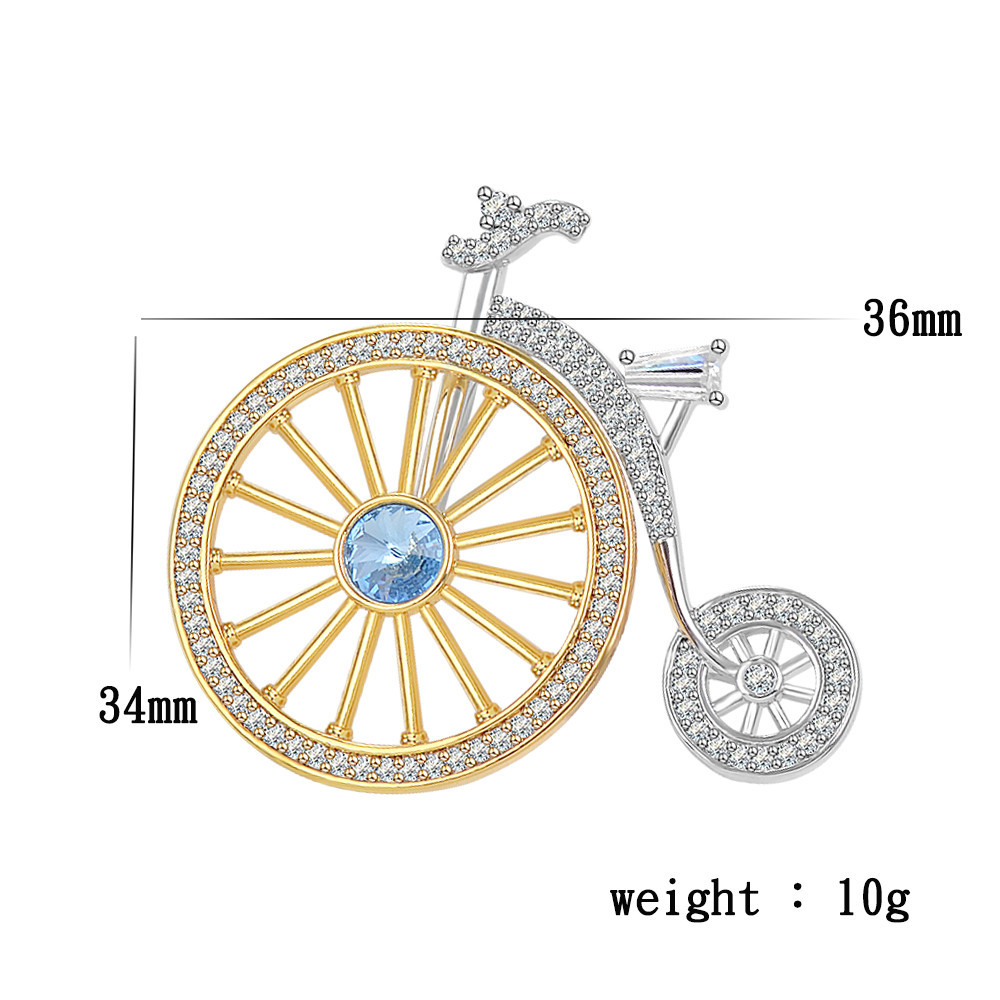 Ig Style Star Bicycle Copper Inlay Zircon Unisex Brooches display picture 5