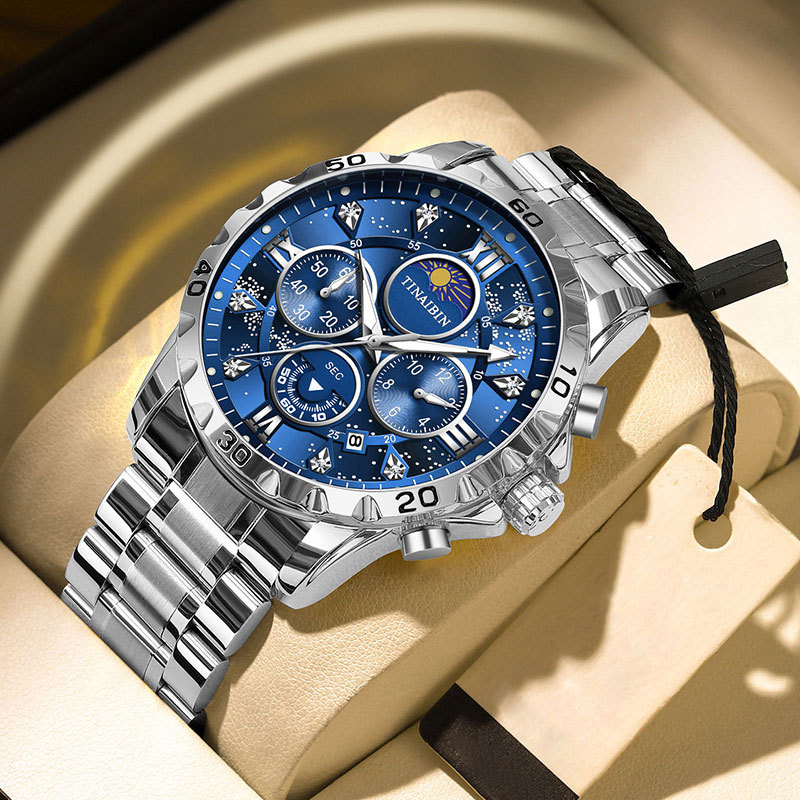 Swiss Brand Live Broadcast Popular Men's Watch High-End Waterproof Quartz Watch Luminous Waterproof Men's Watch Dropshipping