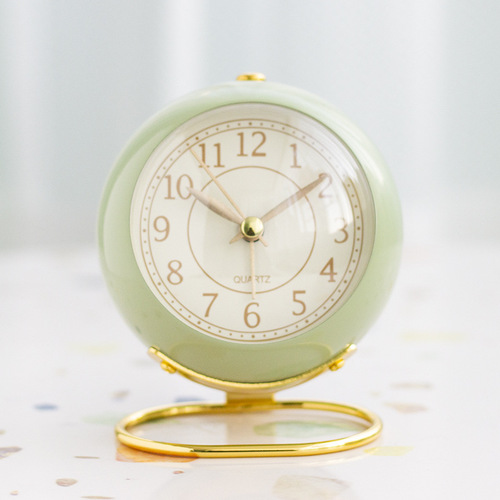 【Same Style Low Price】Metal Alarm Clock Creative Silent Children's Electronic Alarm Clock Simple Living Room Bedroom Student Night Light Stopwatch
